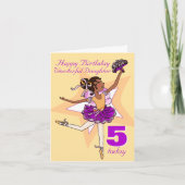 娘のバレリーナの誕生日のモモの年齢カード カード (正面)