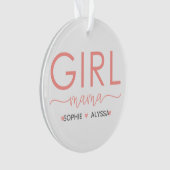 娘のパーソナライズされた名前を持つ女の子ママ オーナメント (正面)