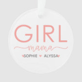 娘のパーソナライズされた名前を持つ女の子ママ オーナメント (正面)