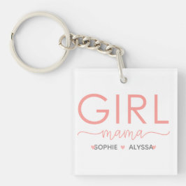 娘のパーソナライズされた名前を持つ女の子ママ キーホルダー