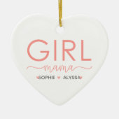娘のパーソナライズされた名前を持つ少女ママ セラミックオーナメント