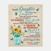 娘のパーソナライズされた母への愛 フリースブランケット (正面)