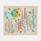 娘のパーソナライズされた母への愛 フリースブランケット (正面(横))