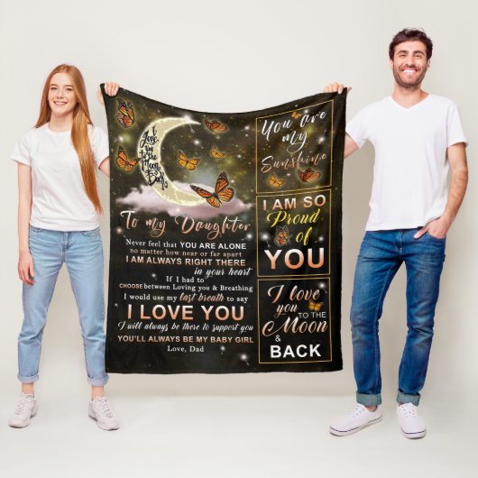 娘のパーソナライズされた蝶へパパ フリースブランケット (インサイチュ)