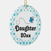 娘のパーソナライズな雪のクリスマスのオーナメント セラミックオーナメント (右)