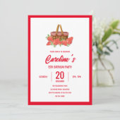 娘のピクニックストロベリーバースデーパーティー 招待状 (スタンド正面)