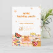 娘のピクニック誕生日パーティーへの招待状 招待状 (スタンド正面)