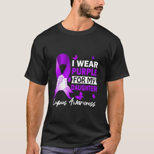 娘のルプス啓発のためパープルを身に着けます Tシャツ (正面)