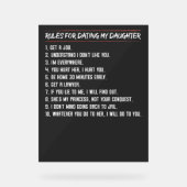 娘の保護デートすることのおもしろいパパ アクリルサイン (正面)