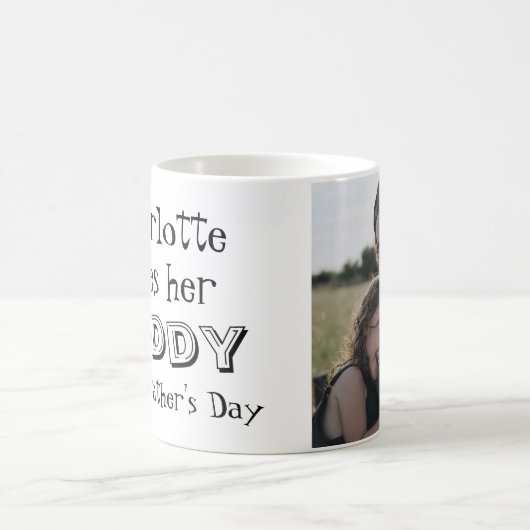 娘の写真からの父の日のメッセージ コーヒーマグカップ (中央)