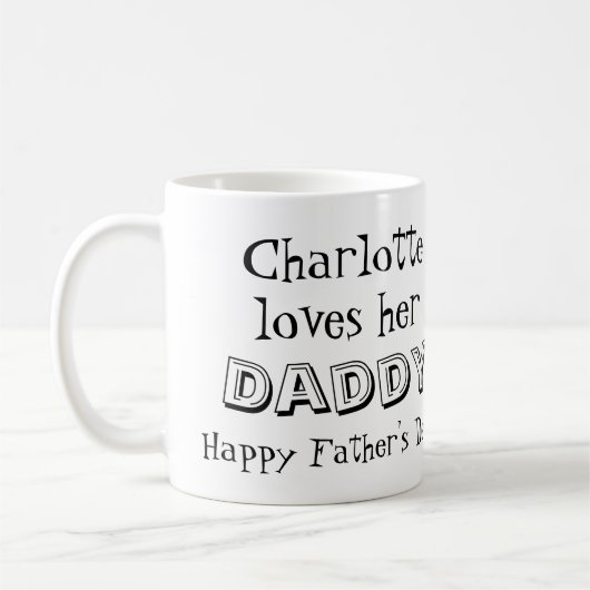 娘の写真からの父の日のメッセージ コーヒーマグカップ (左)