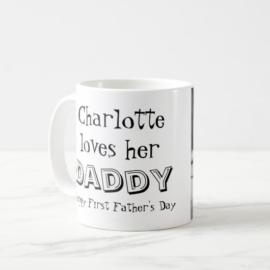 娘の写真から父の日のメッセージ コーヒーマグカップ (正面左)