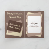 娘の写真名ブラウンクリーム誕生日 カード (内部)