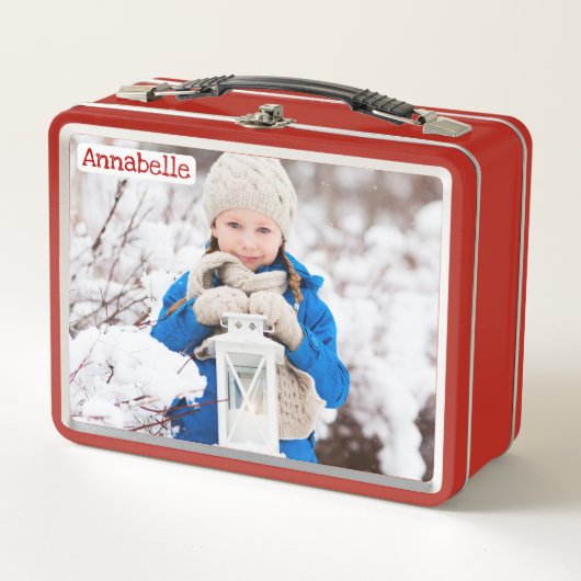 娘の写真 | サンタデリバリプレゼント | キッズ メタルランチボックス (正面)