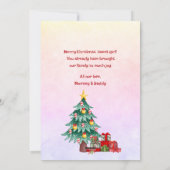 娘の初めてのクリスマス シーズンカード (裏面)