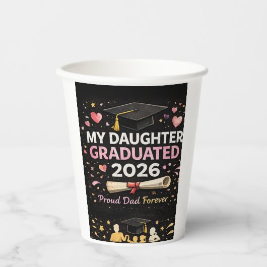 娘の卒業おめでとう 2026 紙コップ (正面)