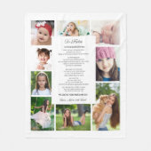 娘の卒業おめでとう 9枚の写真入り フリースブランケット (正面)