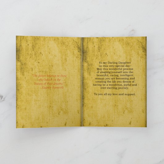娘の卒業か誕生日 カード (内部)