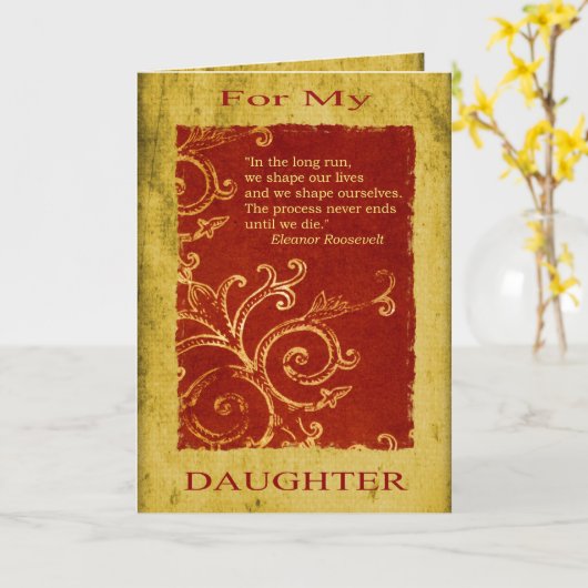 娘の卒業か誕生日 カード (黄色い花)