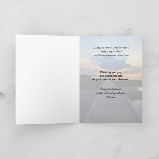 娘の卒業カード カード (内部)