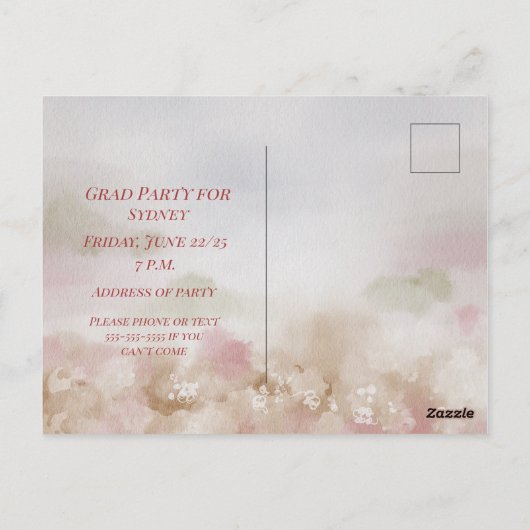 娘の卒業パーティー おめでとう ポストカード (裏面)