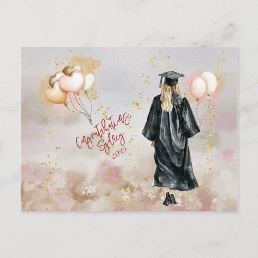 娘の卒業パーティー おめでとう ポストカード (正面)