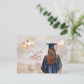 娘の卒業パーティー おめでとう ポストカード (スタンド正面)