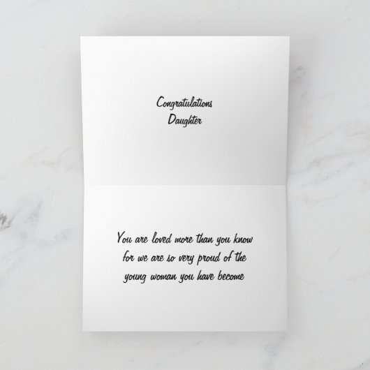 娘の卒業式で カード (内部)