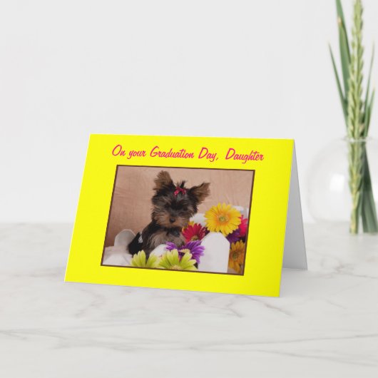 娘の卒業式で カード (正面)