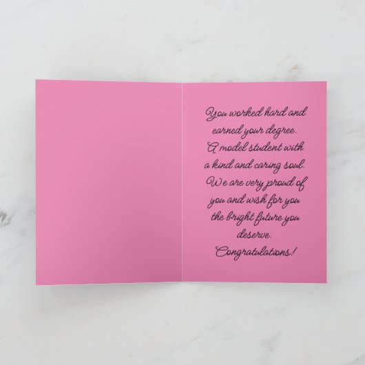 娘の卒業挨拶カードへ カード (内部)