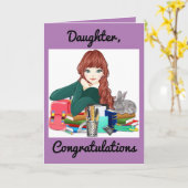 娘の卒業挨拶状 カード (黄色い花)