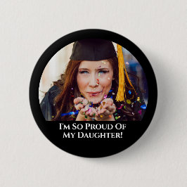 娘の卒誇りを持った業写真 缶バッジ