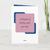 娘の名前を追加フォトブルーピンクの誕生日 カード (裏面)