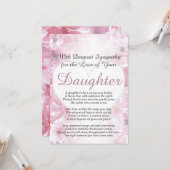 娘の喪失の悔やみや弔慰 カード (正面/裏面インサイチュ)