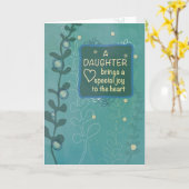 娘の宗教的な誕生日グリーンハンドドロッドルック カード (黄色い花)