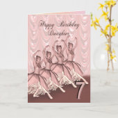 娘の年齢7、バレリーナ誕生日カード カード (黄色い花)