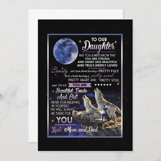 娘の恋人たち |私たちの娘に愛ママとパパ 招待状 (正面/裏面)