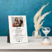 娘の愛のメッセージをパパ金ゴールド大理石 フォトプラーク (側面)