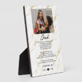 娘の愛のメッセージをパパ金ゴールド大理石 フォトプラーク (側面)