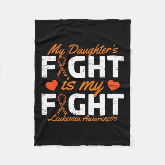 娘の戦いは私の闘病白血病認識度 フリースブランケット (正面)