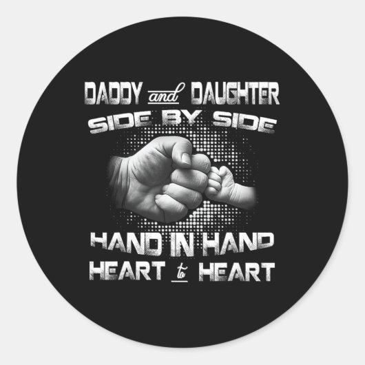 娘の拳バンプマッチング父の日の最高のパパ ラウンドシール (正面)