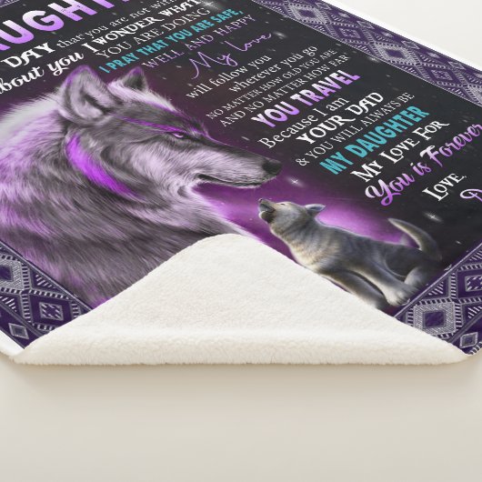 娘の暖かい誕生日のためのパパからの娘のギフト シェルパブランケット (3/4)