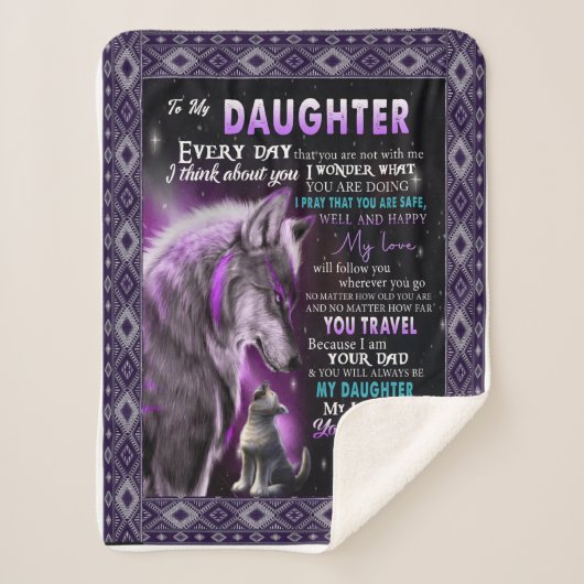 娘の暖かい誕生日のためのパパからの娘のギフト シェルパブランケット (正面)