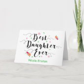 娘の最高の勇気付けられる、花と カード (正面)