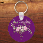 娘の最高の渦巻きハートギフト キーホルダー (正面)