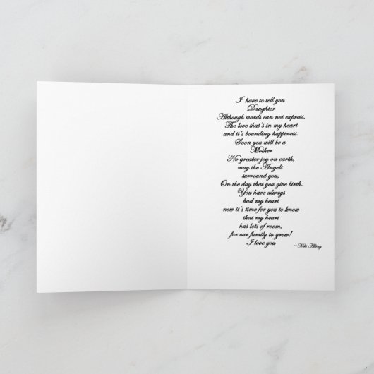 娘の期待ベビー カード (内部)