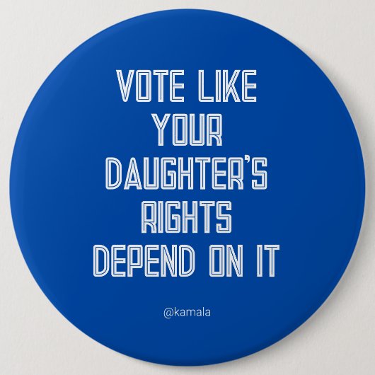 娘の権利がカマラに依存するように投票する 缶バッジ (正面)