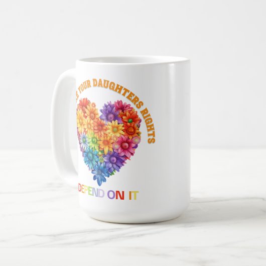 娘の権利が左右するように投票する コーヒーマグカップ (正面左)