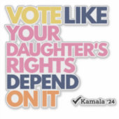 娘の権利が左右するように投票する シール (正面)