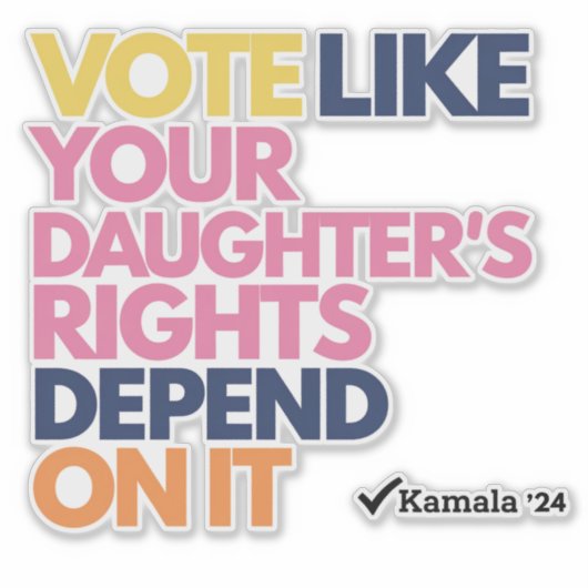 娘の権利が左右するように投票する シール (正面)